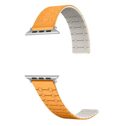 Rynx | For Apple Watch Series 8 41mm Two-Color Loop Magnetic Silicone Watch Band (Orange+Starlight)