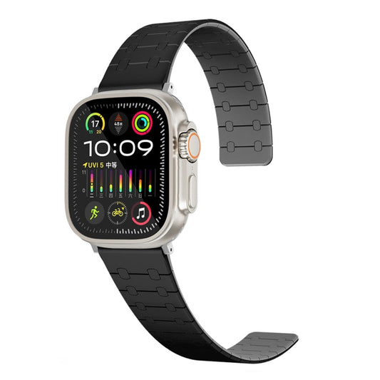Rynx | For Apple Watch Series 5 40mm Two-Colored Loop Magnetic Silicone Watch Strap (Black+Gray)