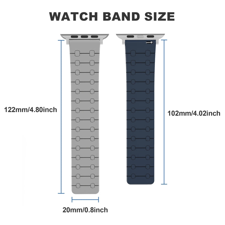 Rynx | For Apple Watch Series 4 44mm Two-Color Loop Magnetic Silicone Watch Strap (Green+Gray)