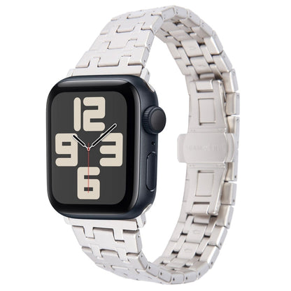 Rynx | For Apple Watch SE 2023 44mm Double-T Stainless Steel Watch Band (Starlight)