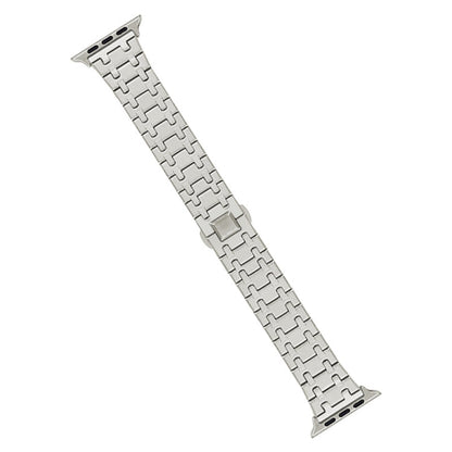 Rynx | For Apple Watch Series 9 45mm Double-T Stainless Steel Bracelet (Starlight)