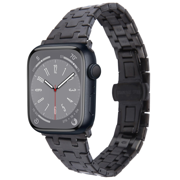 Rynx | For Apple Watch Series 8 41mm Double T Stainless Steel Watch Band (Black)