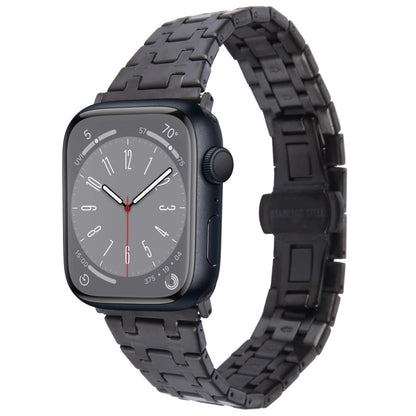 Rynx | For Apple Watch Series 8 41mm Double T Stainless Steel Watch Band (Black)