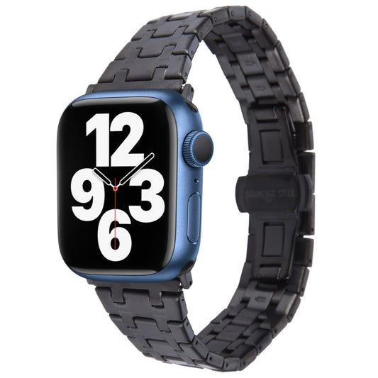 Rynx | For Apple Watch Series 7 45mm Double T Stainless Steel Bracelet (Black)