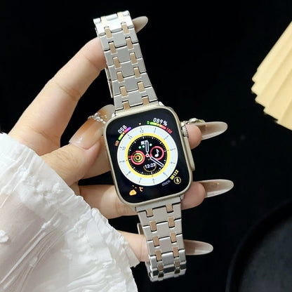 Rynx | For Apple Watch Series 4 44mm Double T Stainless Steel Bracelet (Silver Rose Gold)