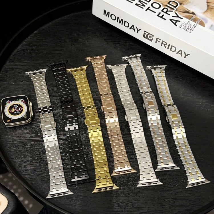 Rynx | For Apple Watch SE 2023 44mm Double-T Stainless Steel Watch Band (Starlight)
