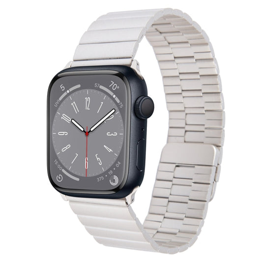 Rynx | For Apple Watch Series 8 45mm Bamboo Stainless Steel Magnetic Watch Band (Starlight)