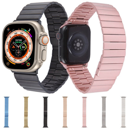 Rynx | For Apple Watch Series 4 40mm Bamboo Stainless Steel Magnetic Watch Band (Pink)