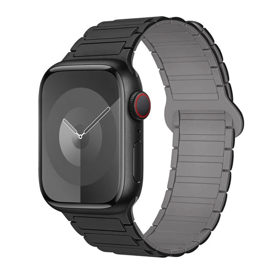 Rynx | For Apple Watch SE 2023 44mm I-shaped Magnetic Silicone Watch Band (Black Gray)