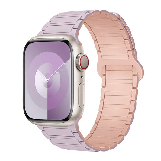 Rynx | For Apple Watch Series 9 45mm I-shaped magnetic silicone watch band (Light Lavender Pink)