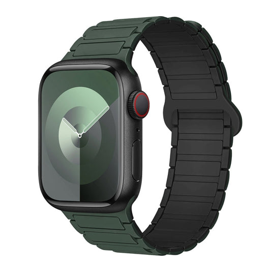 Rynx | For Apple Watch Series 9 45mm I-shaped magnetic silicone watch strap (Dark Blue Black)