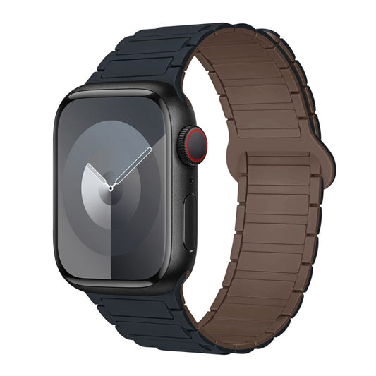 Rynx | For Apple Watch Series 9 45mm I-shaped magnetic silicone band (Midnight Chocolate)
