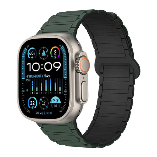Rynx | For Apple Watch Ultra 49mm I-shaped magnetic silicone watch band (Dark Blue Black)