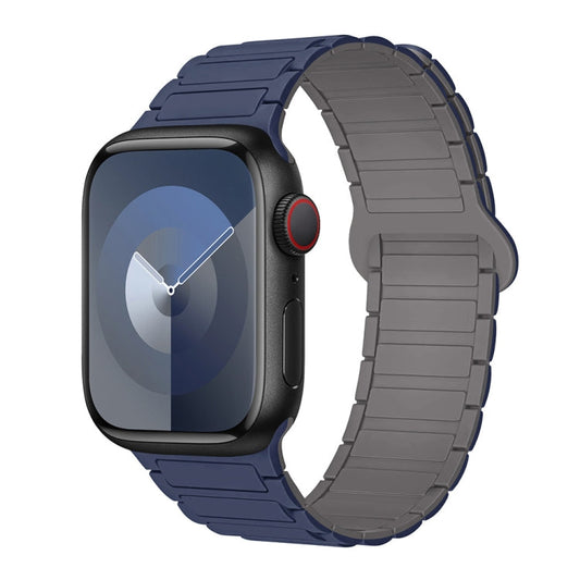 Rynx | For Apple Watch SE 44mm I-shaped magnetic silicone watch strap (Indigo Gray)