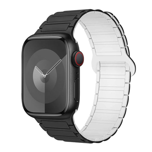 Rynx | For Apple Watch Series 4 40mm I-shaped magnetic silicone watch band (Black White)