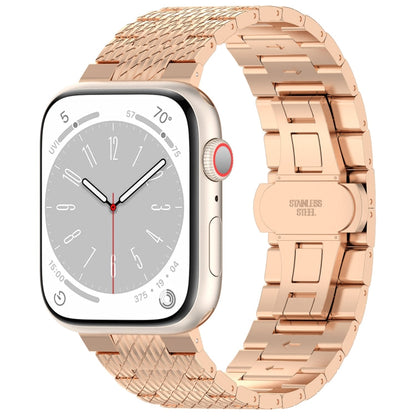 Rynx | For Apple Watch Series 9 45mm Twill Stainless Steel Bracelet (Rose Gold)