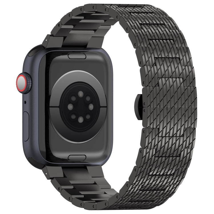 Rynx | For Apple Watch Series 8 45mm Twill Stainless Steel Band (Black)