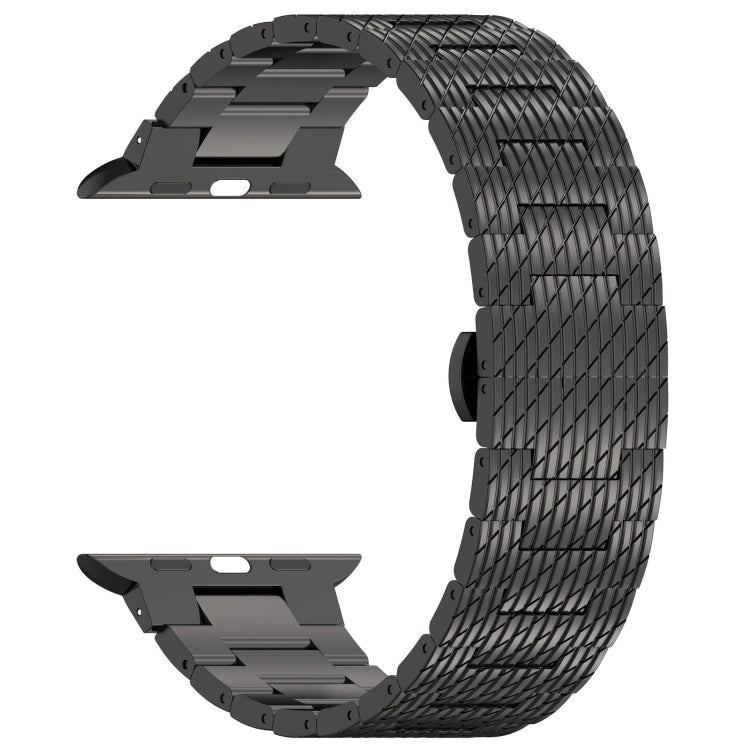 Rynx | For Apple Watch Series 8 45mm Twill Stainless Steel Band (Black)