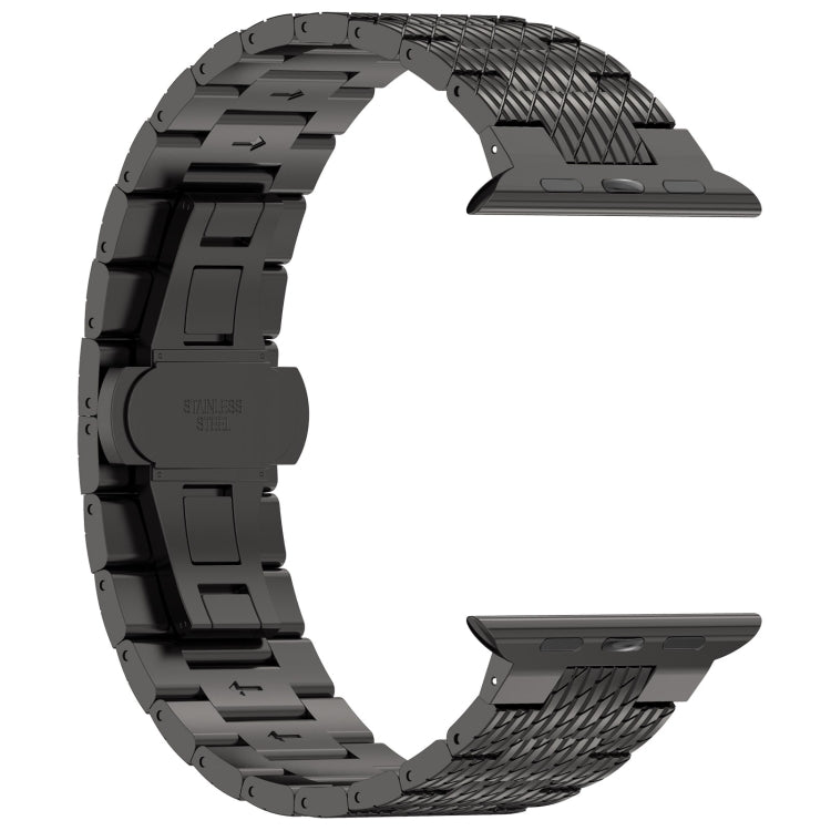 Rynx | For Apple Watch Series 8 45mm Twill Stainless Steel Band (Black)