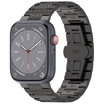 Rynx | For Apple Watch Series 8 45mm Twill Stainless Steel Band (Black)