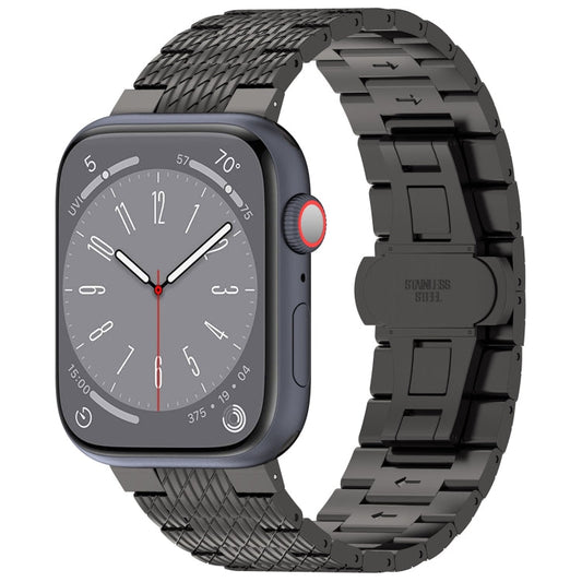 Rynx | For Apple Watch Series 7 45mm Twill Stainless Steel Watch Band (Black)