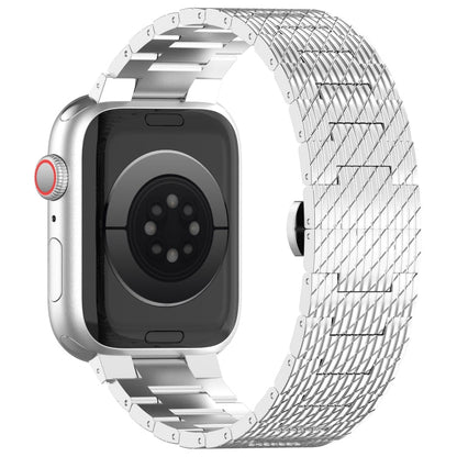 Rynx | For Apple Watch Series 6 44mm Twill Stainless Steel Bracelet (Silver)