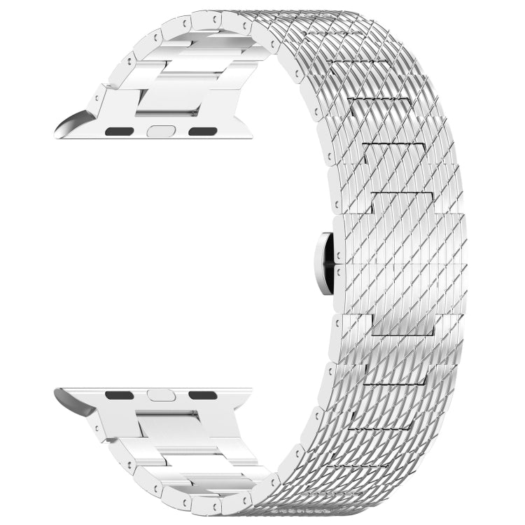 Rynx | For Apple Watch Series 6 44mm Twill Stainless Steel Bracelet (Silver)