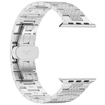 Rynx | For Apple Watch Series 6 44mm Twill Stainless Steel Bracelet (Silver)