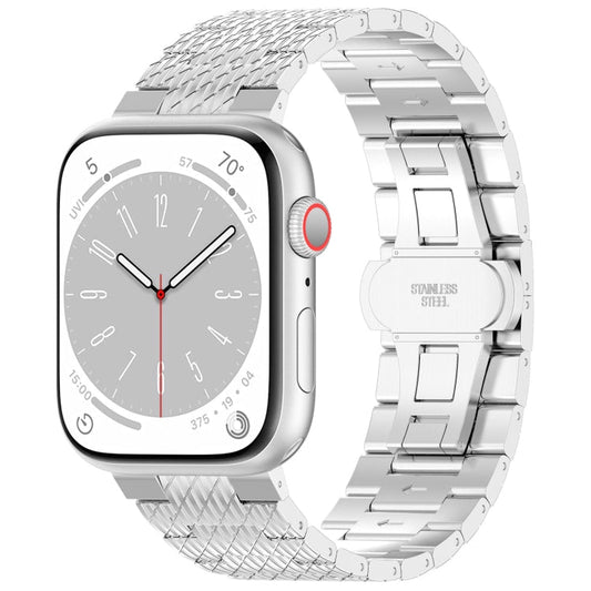 Rynx | For Apple Watch Series 6 44mm Twill Stainless Steel Bracelet (Silver)