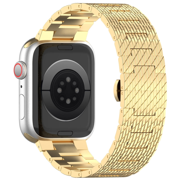 Rynx | For Apple Watch Series 4 44mm Twill Stainless Steel Band (Gold)