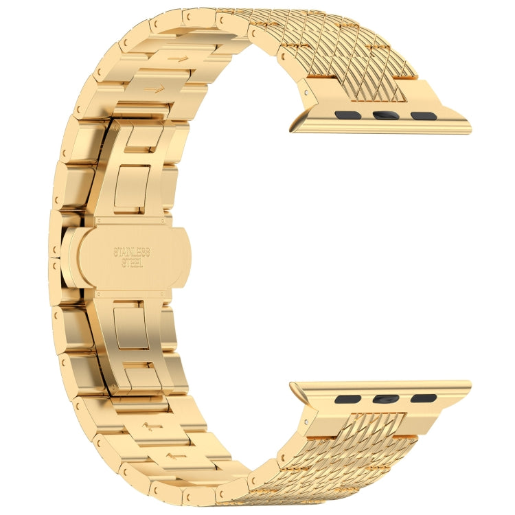 Rynx | For Apple Watch Series 4 44mm Twill Stainless Steel Band (Gold)