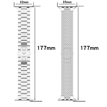 Rynx | For Apple Watch Series 7 41mm Twill Stainless Steel Watch Band (Black)