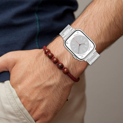 Rynx | For Apple Watch Series 6 44mm Twill Stainless Steel Bracelet (Silver)