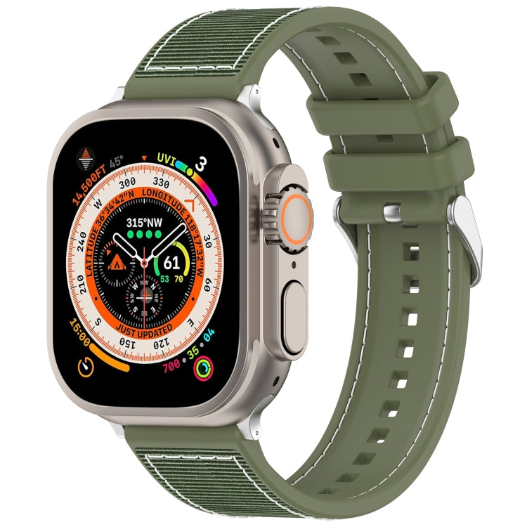 Rynx | For Apple Watch Series 4 40mm Neat Buckle Hybrid Nylon Braided Silicone Watch Band (Green)