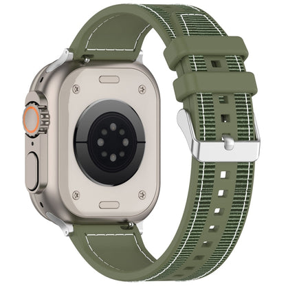 Rynx | For Apple Watch Series 4 40mm Neat Buckle Hybrid Nylon Braided Silicone Watch Band (Green)