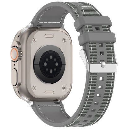 Rynx | For Apple Watch Series 2 42mm Classic Buckle Hybrid Nylon Braided Silicone Watch Strap (Gray)