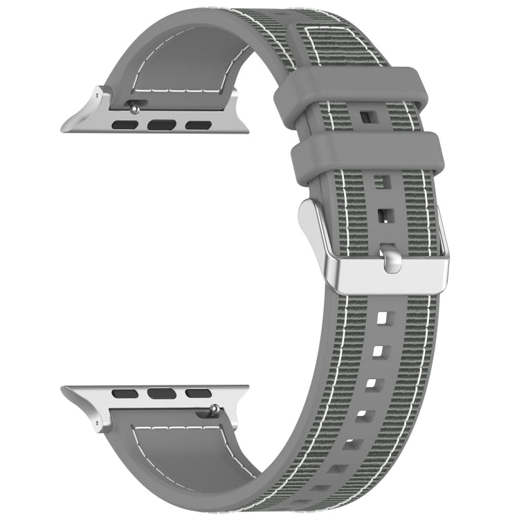 Rynx | For Apple Watch Series 2 42mm Classic Buckle Hybrid Nylon Braided Silicone Watch Strap (Gray)