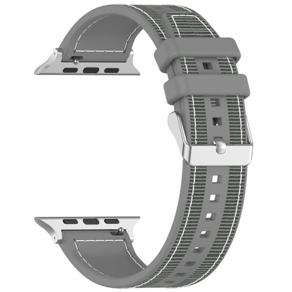 Rynx | For Apple Watch Series 2 42mm Classic Buckle Hybrid Nylon Braided Silicone Watch Strap (Gray)