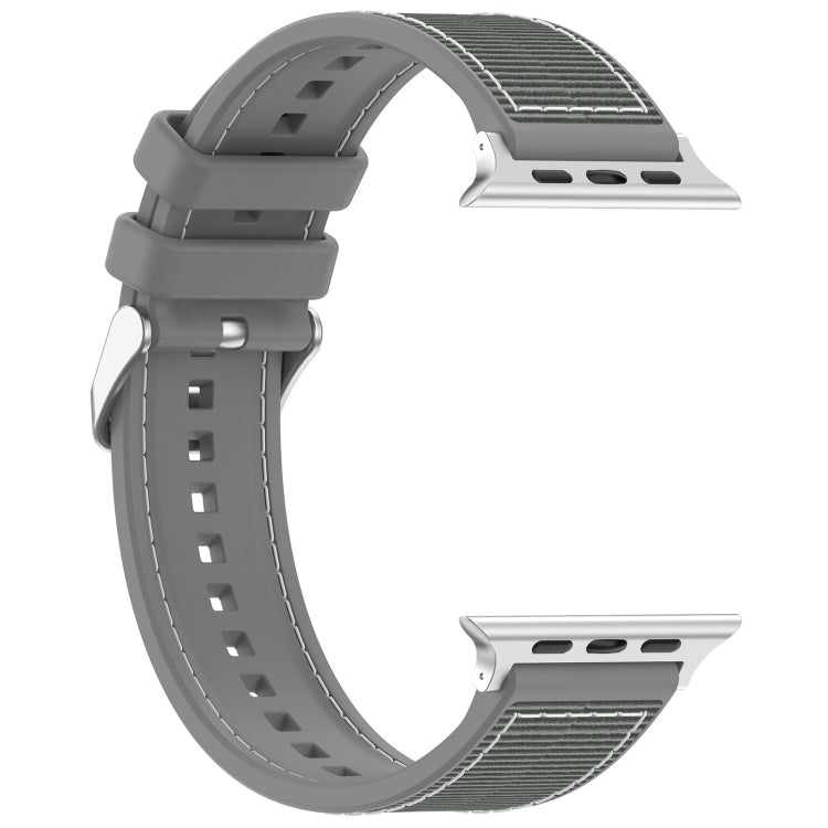 Rynx | For Apple Watch Series 2 42mm Classic Buckle Hybrid Nylon Braided Silicone Watch Strap (Gray)