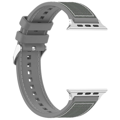 Rynx | For Apple Watch Series 2 42mm Classic Buckle Hybrid Nylon Braided Silicone Watch Strap (Gray)