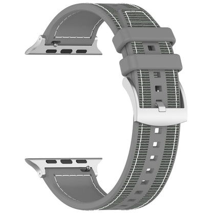 Rynx | For Apple Watch Series 7 45mm Official Buckle Hybrid Nylon Braided Silicone Watch Band (Gray)