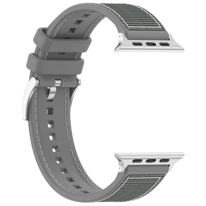 Rynx | For Apple Watch Series 7 45mm Official Buckle Hybrid Nylon Braided Silicone Watch Band (Gray)