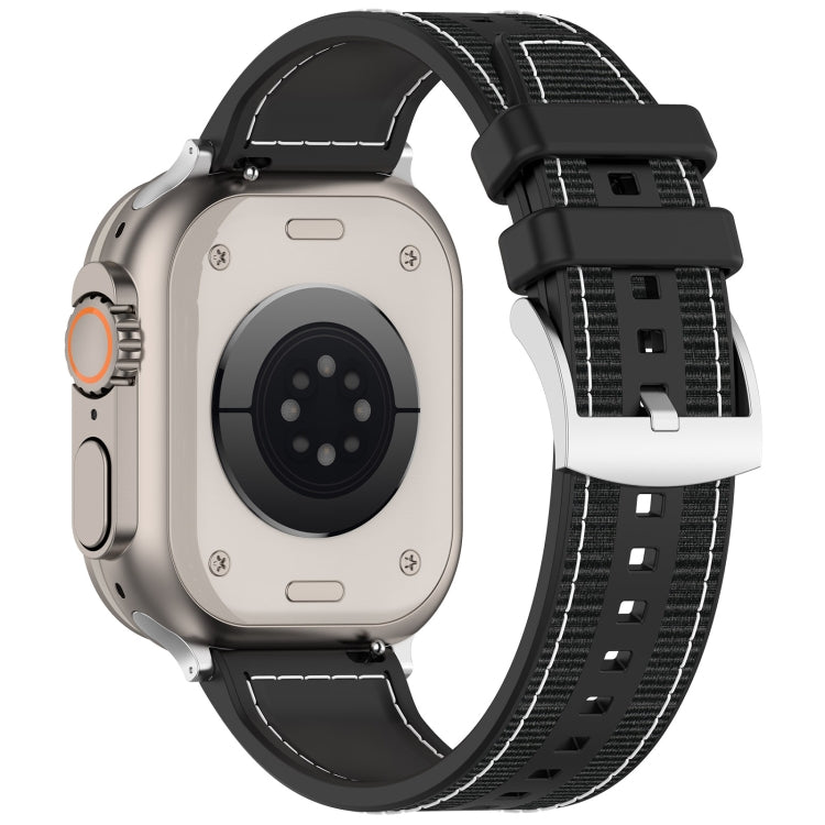 Rynx | For Apple Watch Series 5 40mm Official Buckle Hybrid Nylon Braided Silicone Band (Black)