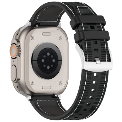 Rynx | For Apple Watch Series 5 40mm Official Buckle Hybrid Nylon Braided Silicone Band (Black)