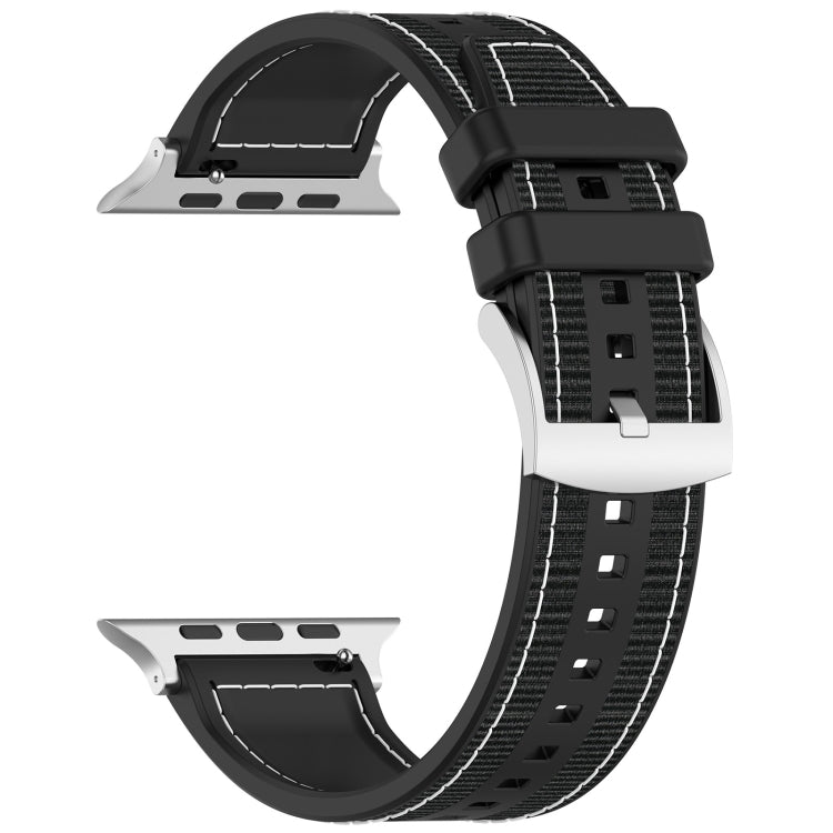 Rynx | For Apple Watch Series 5 40mm Official Buckle Hybrid Nylon Braided Silicone Band (Black)