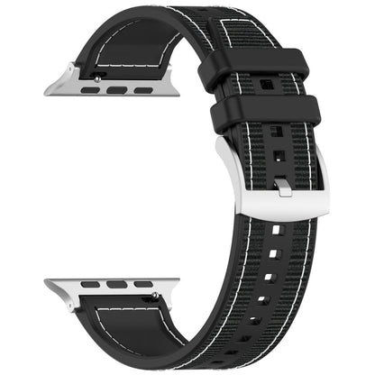 Rynx | For Apple Watch Series 5 40mm Official Buckle Hybrid Nylon Braided Silicone Band (Black)
