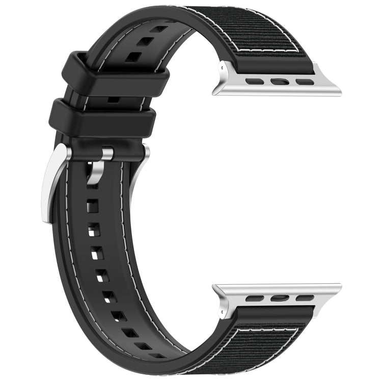 Rynx | For Apple Watch Series 5 40mm Official Buckle Hybrid Nylon Braided Silicone Band (Black)