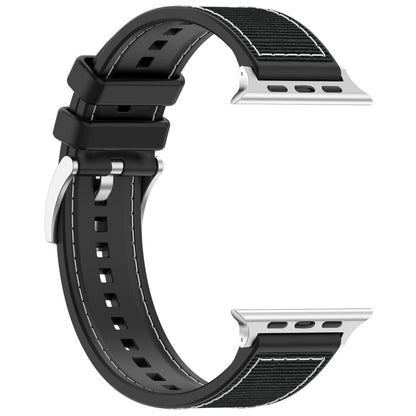 Rynx | For Apple Watch Series 5 40mm Official Buckle Hybrid Nylon Braided Silicone Band (Black)