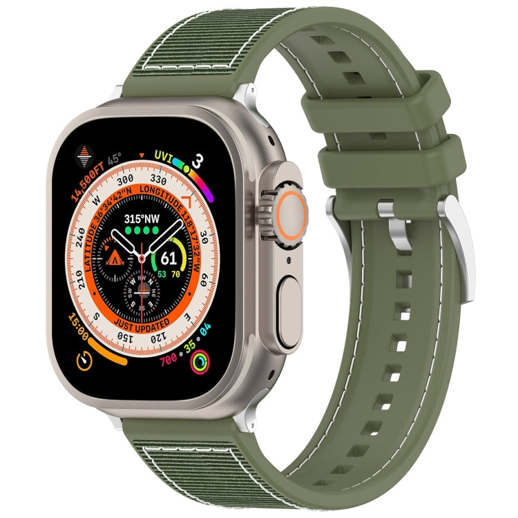 Rynx | For Apple Watch Series 4 40mm Official Buckle Hybrid Nylon Braided Silicone Strap (Green)