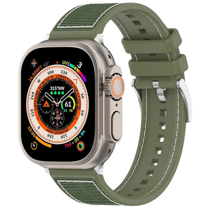 Rynx | For Apple Watch Series 4 40mm Official Buckle Hybrid Nylon Braided Silicone Strap (Green)
